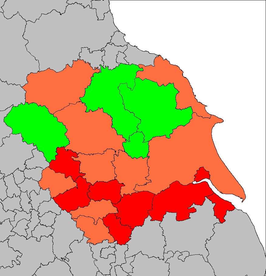 Figure 10: Rates of claims leading to possession orders,, Yorkshire and Humber region map Bradford Kingston upon Hull Kirklees Wakefield North East Lincs KEY: Rate of mortgage claims leading to