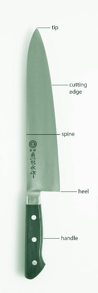 of the advantages of a forged blade is that its thickness tapers from the spine to the edge and from the heel to the tip, which gives it the correct balance.