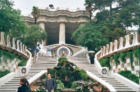 Park Güell is a garden complex with architectural elements.
