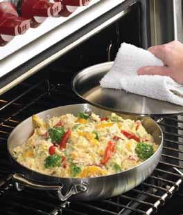 Intrigue Cookware Heavy-duty 18/8 mirror-finish stainless steel construction Pans feature comfortable
