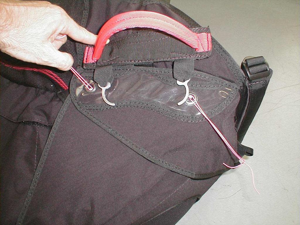 handle s pin through the elastic loops and under the transparent cover,
