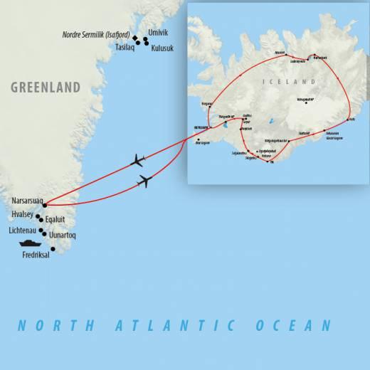 Continue by flight to south Greenland for a week cruising some of Greenland's most beautiful sights with a chance to reach the famous Greenlandic Ice Cap.