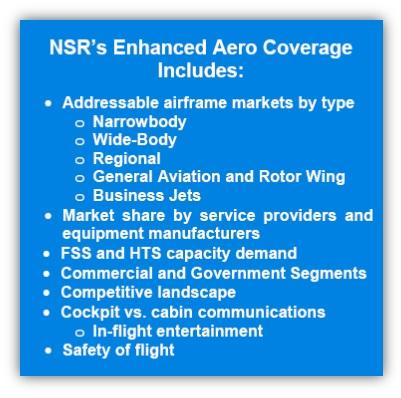 Energy Markets via Satellite, 3 rd Edition The NSR Difference With a solid track record and proven methodology is what underpins NSR s Aeronautical Satcom Markets report.