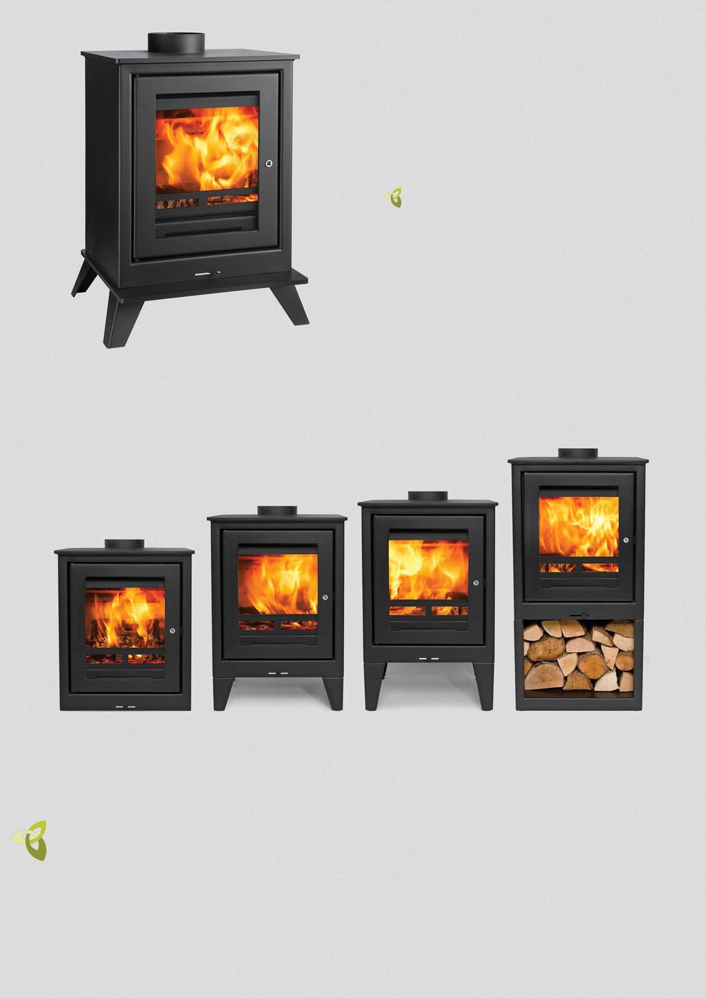 18f HIGH EFFIIENY 4.9 kw output 84% efficient Wood & multi-fuel Defra approved No air supply required* harcoal or almond colour fish slimle, high-efficiency wood burner and multi-fuel stove.