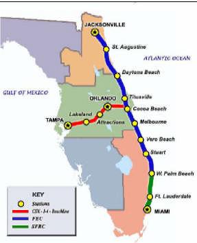 Rail Applications and pre-applications have been submitted for the High Speed Intercity Passenger Rail Program Florida High Speed Rail Application Amtrak - Florida East Coast Passenger Service