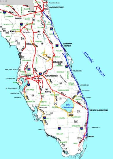 6 Florida Intercity Passenger Rail Service Vision Plan ~ Coastal Route AMTRAK FEC CORRIDOR PROJECT POTENTIAL NEW STATIONS (East Coast) St Augustine Daytona Beach Titusville Melbourne Cocoa / Port
