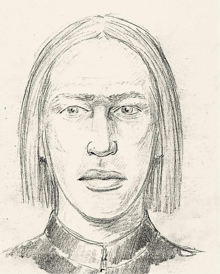 A sketch of a prowler and would-be intruder, observed by a teenage girl as he attempted to enter her San Ramon house while she was home alone on August 8, 1979.