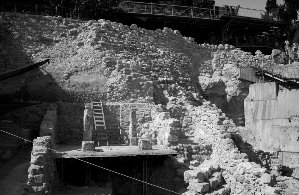 44 45 Tel Jerusalem: The Place Where It All Began David Rafael Moulis residence quarter built over the Stepped Stone Structure. These stone buildings were destroyed by the Babylonians in 586 B.C.E.