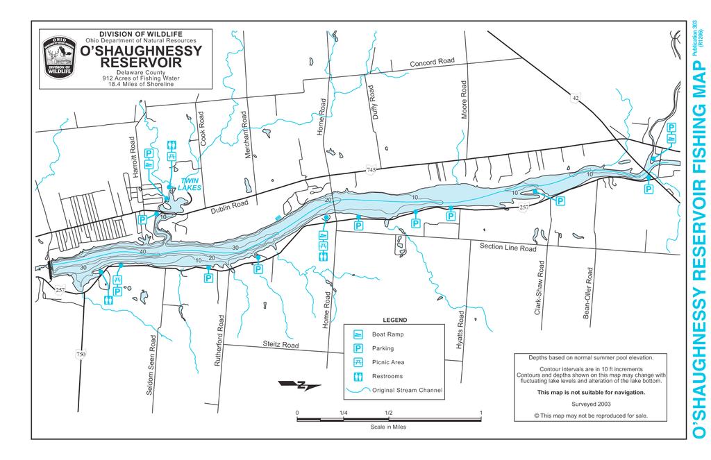 O Shaughnessy Dam, Reservoir and Scioto River Pull Offs 14 miles away from Delaware 1) Take Rt. 42 south/west to Rt. 257/Riverside Dr. 2) Turn left onto 257/Riverside Dr.