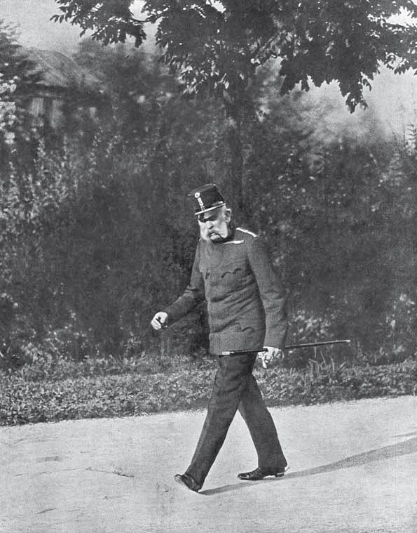 Franz Joseph, Kaiser von Österreich und König von Ungarn, am 23. Juli 1914, dem Tag des Ultimatums an die serbische Regierung.