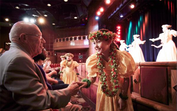 enrichment programs, including: Hawaiian Ambassadors on board every sailing Lei-making workshops Ukulele playing, and Hula dance lessons Polynesian language classes A special Grand Hawaiian Farewell