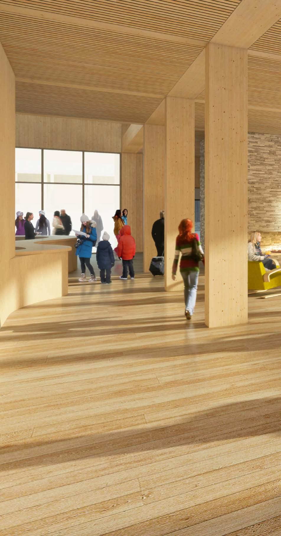 WELLBEING FROM WOOD The natural materials meticulously chosen for each premises emphasise the immediacy of the connection with nature and create warmth and ambience, an impression corresponding with