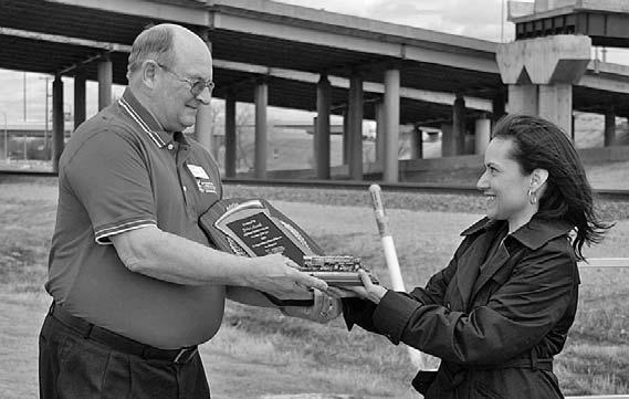 John Ansell receives Operation Lifesaver Presenter of the Year award from Larry Dodd, BNSF Railroad On March 13th ORM members