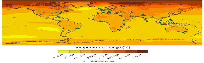 Urban Climate Science Climate Projections for ARC3.2 Cities 2050s 35 GCMs RCP4.5 Temperatures are already rising in cities around the world due to both climate change and the urban heat island effect.