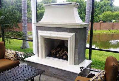 Reduced Cordova Fireplace with slate tile veneer Mariposa