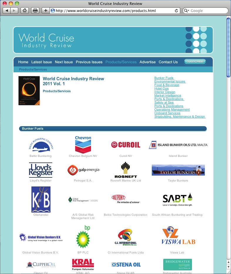 Online connection: worldcruiseindustryreview.com Our expertise, contacts and community ensure that your message reaches the right people in the cruise line community, and with maximum impact.