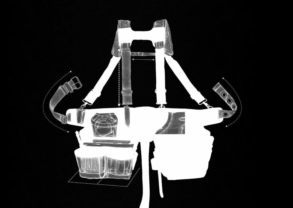 comfort buckle closure chest strap Allows tool belt to