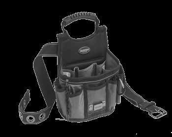 5 W x 3 D x 9 H with flapfit 55200 mullet buster carpenter s pouch Total Pockets: 14 1680 heavy-duty poly fabric Barrel bottom
