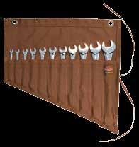 11 assorted pockets Fits 6 mm to 32 mm wrench sets Opened: 18 W x 17.