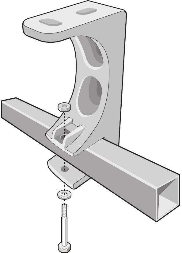 Figure 14 Sewn Hem Cover Fastener Protective Cover 1 Soffit House 35. Push the Square Bar into the Brackets and secure with a Retaining Bolt in each Bracket.