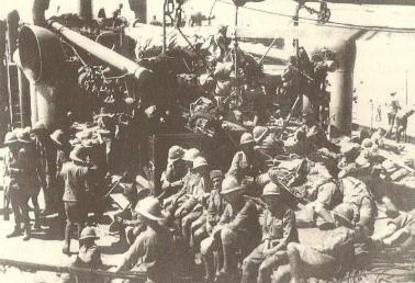 On August 20, 1915, Private Evans embarked onto the requisitioned passenger liner Megantic (right above) for passage to the Middle East and to the fighting on the Gallipoli Peninsula where, a month