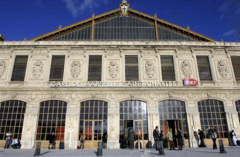 Train: The St-Charles central train station is the main train station of Marseille.