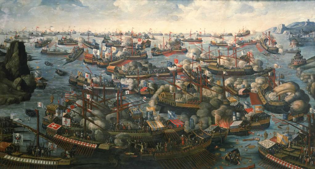 - Battle of Lepanto (1571) In this October 1571 naval battle a coalition of Catholic states led by Spain defeated the main fleet of the Ottoman Empire off of the coast