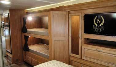 The Phantom 32P bunks are roomy with added storage for guests and the lighted the