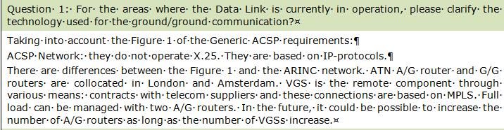 Reply to Q1 from ARINC