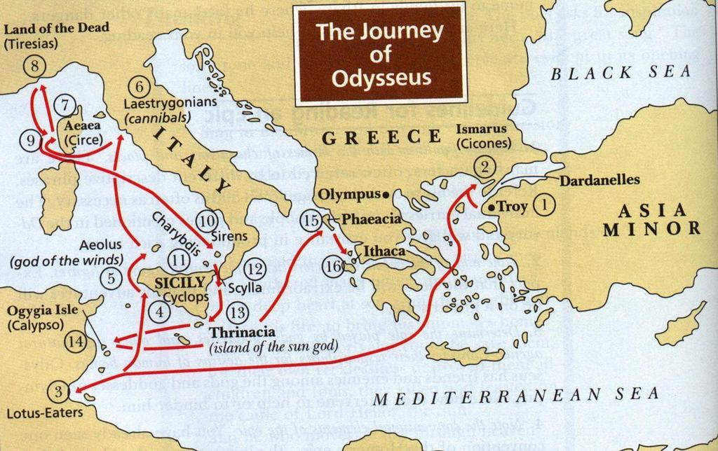 10-year journey of Odysseus as
