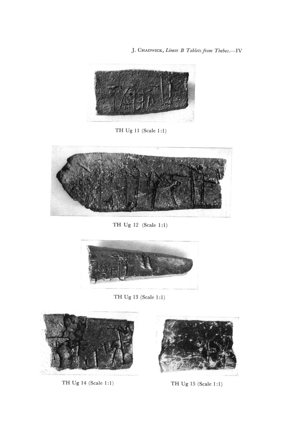 J. CHADWICK,, Linear B Tablets from Thebes.