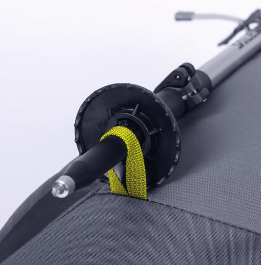 place, the ice axe is safely stored away and can be