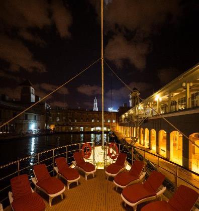 In the evening you can relax in one of the ship s lounges, and enjoy a drink while listening to piano music.