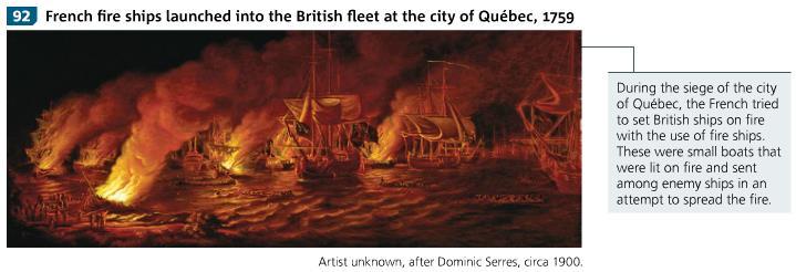 The siege of the city of Quebec (1759) PAGE 117 Spring of 1759, British fleet advanced on city of Quebec British general, James Wolfe, lay siege to the city with 39000 men (30000 marines, 9000