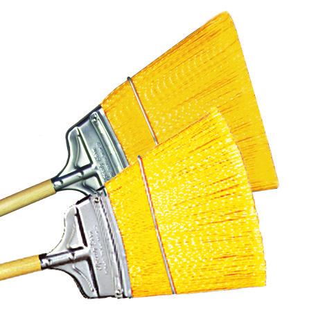 The bristles are heat sealed and riveted into a metal cap.