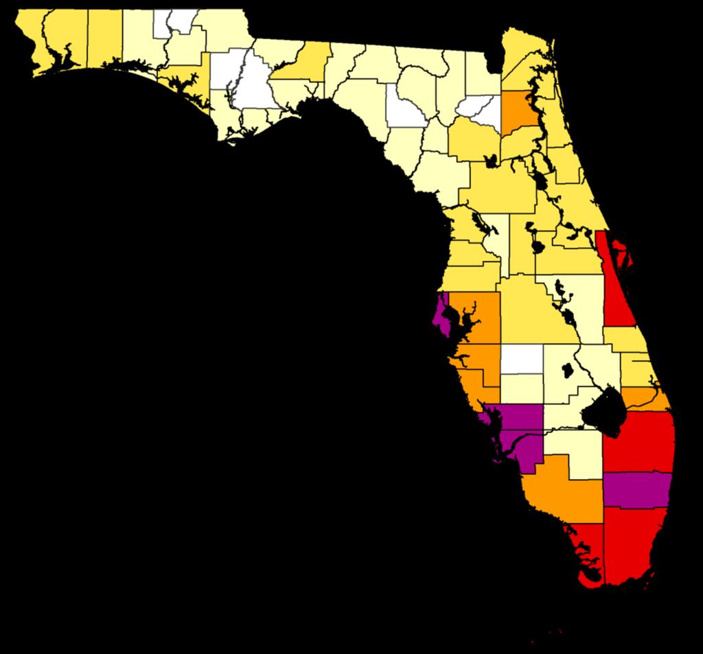 Slide 16 Distribution of Florida Residents Florida Response = 6,733 people (6 of U.S. response) (58% of total response) No response 1 27 responses 28 174 responses 175 321 responses 322 467 responses 468-594 responses Top 15 Florida Counties County Responses Percent Pinellas 594 8.