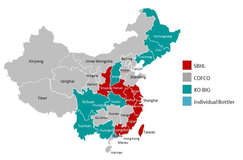 BEVERAGES 13 Integration of newly acquired territories in China on track Refranchising in China has created: Two large, contiguous franchise territories, each serving c.