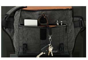 Multiple pockets offer easy access to quick-grab items like transit passes, pens, keys, etc.