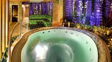 The wellness centre offers various relaxation amenities: FINNISH SAUNA with a eucalyptus aroma, STEAM SAUNA with a herbal aroma, an