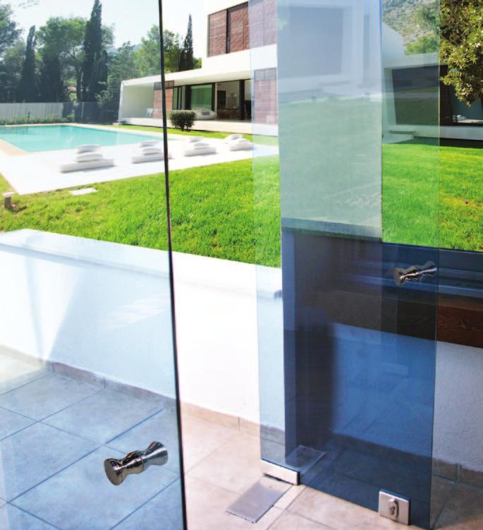 Different accessories are available to apply directly to the glass door.