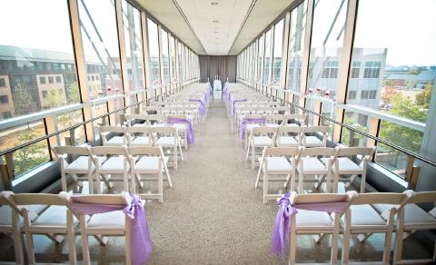 Canal Overlook Bridge With its contemporary design and views of White River State Park this space is ideal for smaller more intimate ceremonies and receptions.