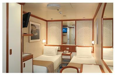 Princess Cruise Line Sun Princess Staterooms Inside The Interior stateroom is 135 to 148 square feet and richly