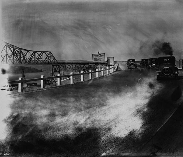 This photo taken in 1927, from the Crockett side, shows the new bridge prior to its official opening on May 21, 1927.