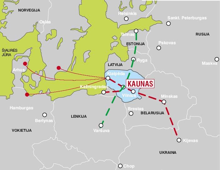 Kauno LEZ yra kuriama kelio Via Baltica ir Europos prioritetinių transporto koridorių, jungiančių Helsinkį, Sankt Peterburgą, Varšuvą ir Rytų-Vakarų greitkelio, jungiančio Klaipėdos jūrų uostą su
