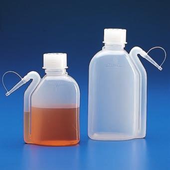 The wide base provides stability when filling. The screw cap has a specially designed plug seal that fits tightly against the inner edge of the bottle neck, ensuring a leak resistant closure.