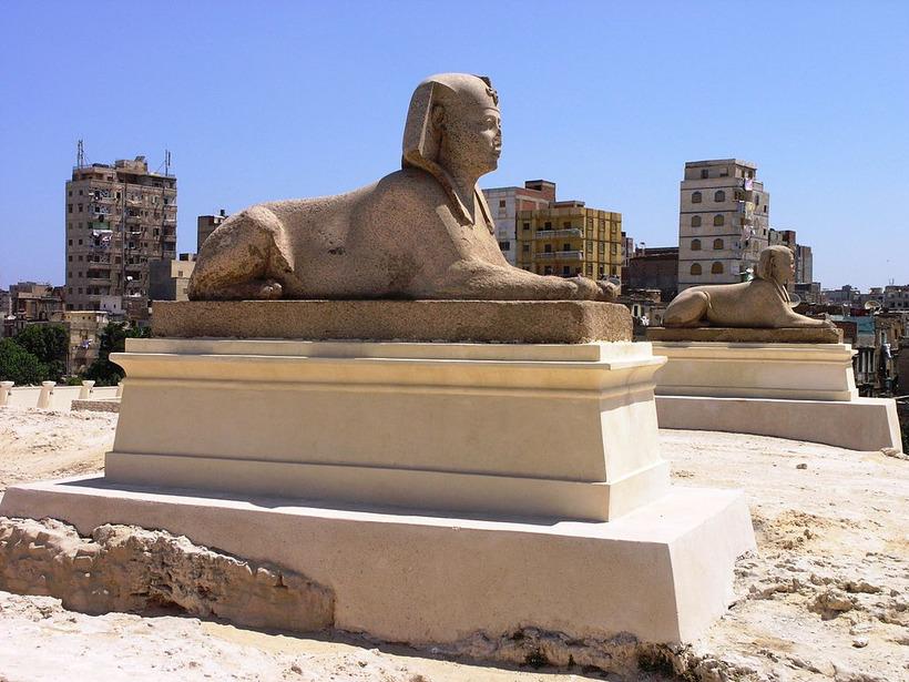 These are Sphinxes of Pharaoh Horemheb.