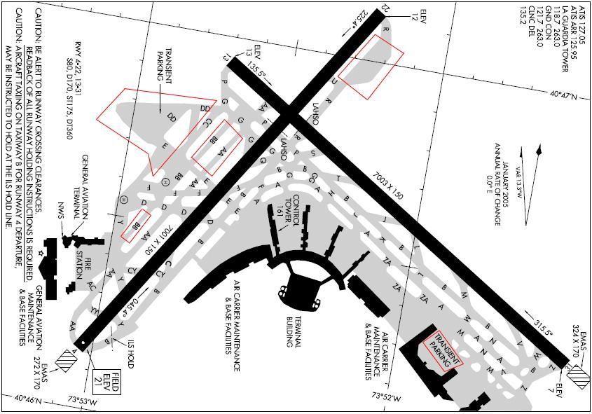 2. Aircraft waiting to depart from runway 22 may be held to the north on the wide section of taxiway Romeo (R). 3.