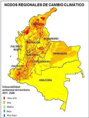 department, Bogota region and Cundinamarca department, Monteria, Risaralda, Nariño,
