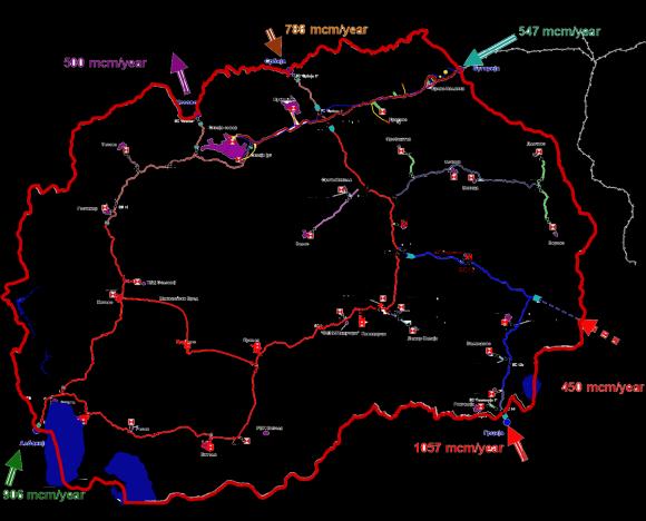 Investment Opportunities Strategic Projects ENERGY SECTOR Gasification of the Republic of Macedonia Planned routes and possible connections for construction Existing condition of