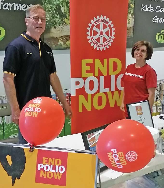 today. Central Blue Mountains Rotary mounted a display at Woolworths Supermarket, Leura, and encouraged shoppers to donate.